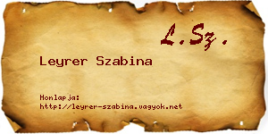 Leyrer Szabina névjegykártya